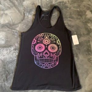 Sugar skull racer back tank xl